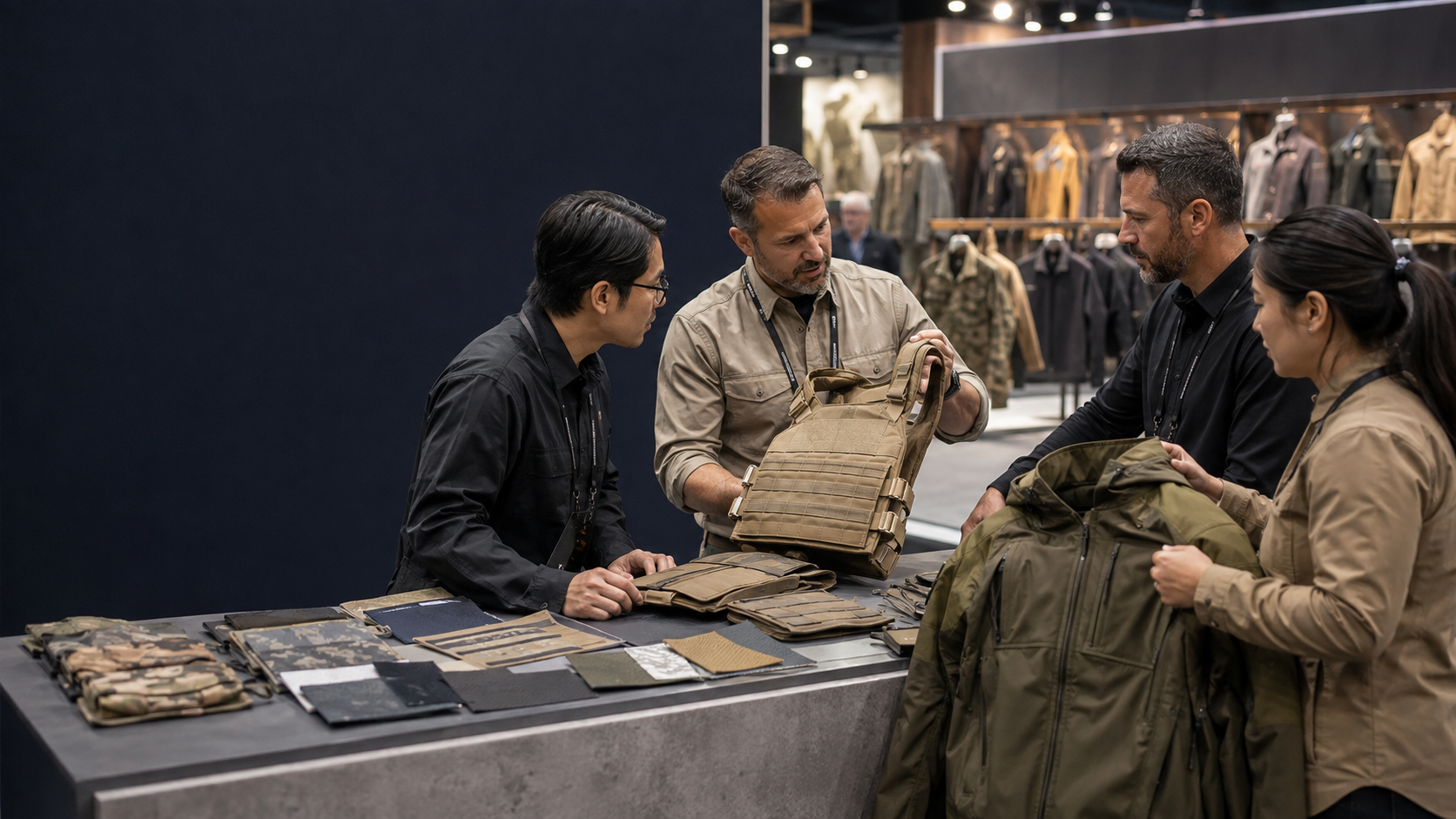 Illustrative B2B product-review setting for tactical and outdoor sourcing